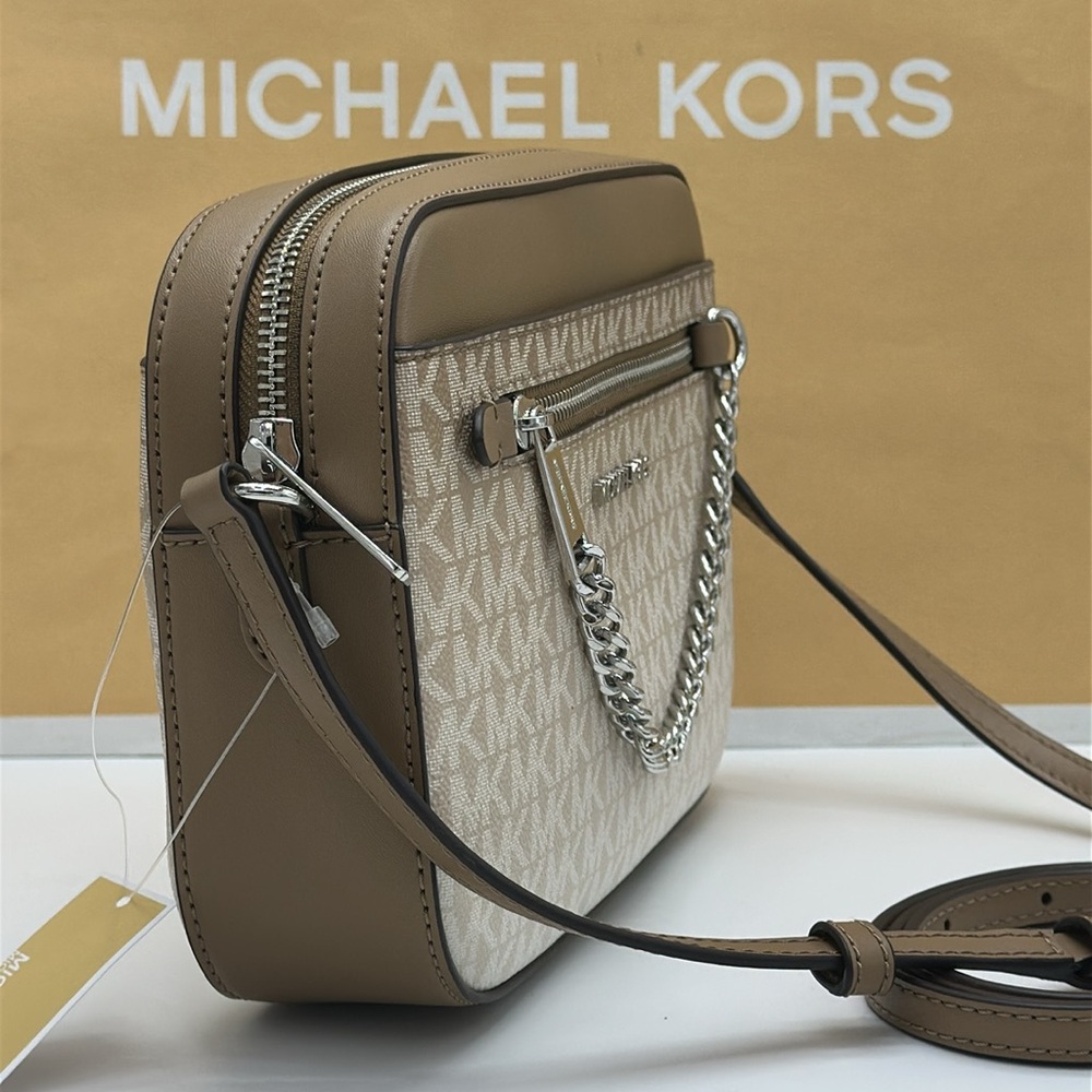 Michael Kors Jet Set Large Ombré Signature Logo East West Crossbody Body Husk - Picture 3 of 14